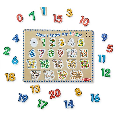 Melissa & Doug Numbers Sound Puzzle - Wooden Counting Puzzle with Light-Activated Sound Effects (21 Pcs)