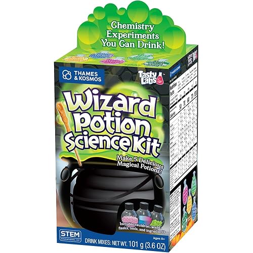 Tasty Labs: Wizard Potion Science Kit | Experiment Set | Mix & Drink 5 Magical Concoctions & Explore Chemistry Through Cooking | STEM Science Learning & Education | Ages 8+