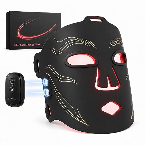 KwongBio Red Light Therapy Mask for Face, Wireless NIR LED Skincare Device | FDA 510(k) , For Wrinkles & Acne, Cordless, 336 LEDs, 850 Infrared , 225g, Portable, All Face Shapes, 4 Modes