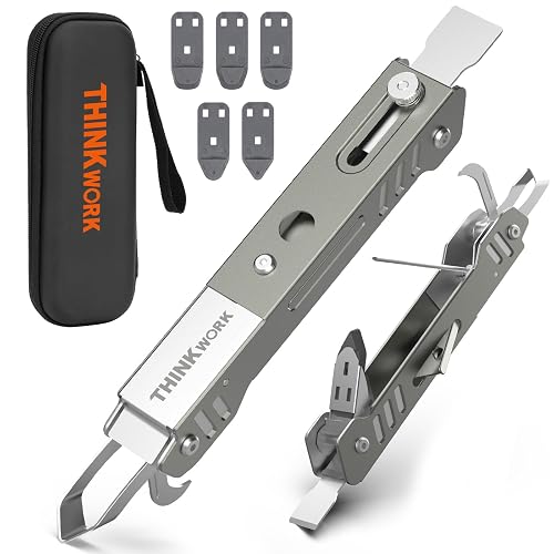 6 in 1 Silicone Caulking Tool Kit, Stainless Steel Caulk Remover Tool | Heavy-Duty Construction, Quick & Easy to Use, 5 Replaceable Silicone Pads, PU Leather Pouch, Remove, Apply & Finish Caulk