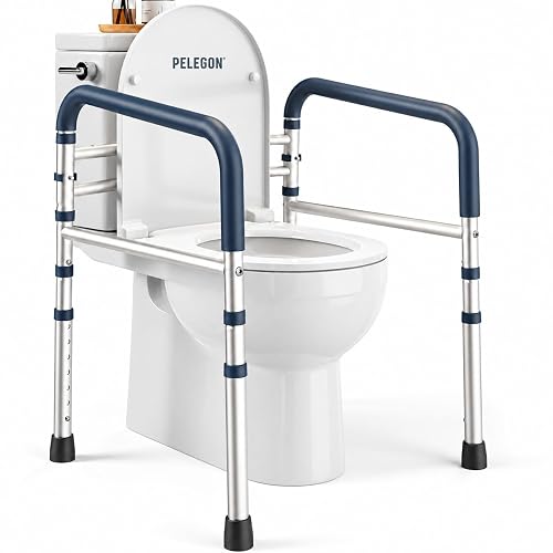 PELEGON Toilet Safety Rails (350 lb) - Adjustable Toilet Safety Frame & Rails, Toilet Safety Rail for Elderly Adults, Toilet Handles for Seniors, Toilet Bars for Elderly & Handicap