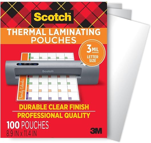 Scotch Thermal Laminating Pouches, 8.9 x 11.4 Inches, Letter Size Sheets, (Pack of 600)