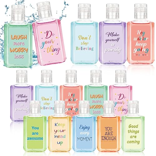 Piuaeue 50 Pcs Mini Hand Sanitizer Bulk Bible Verse Hand Sanitizer Religious Inspirational Favors 1fl oz Travel Size Hand Soap Gift for Party Favors (Mental Health, Inspirational)