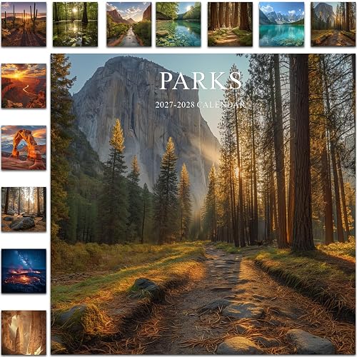 Gannyfer 2027 Wall Calendar, 18 Months National Parks Calendar 2027-2028, Jan 2027 to Jun 2028, Large Wall Calendar 2027, 12" x 24" Opened, Perfect as Gifts for Friends, Family (3 Stickers Included)