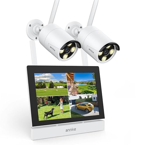 ANNKE 5MP Wireless Security Camera System, 7" Touch Scree Monitorn, 64GB SD | 2 Wireless Outdoor Cameras, 4CH WiFi NVR, Plug & Play, Human Detection, Two-Way Audio, 100 ft Night Vision, IP66
