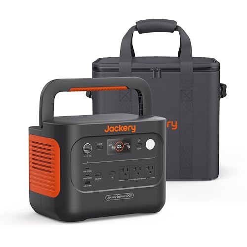 Jackery Explorer 1000 v2 and Carrying Bag,1070Wh,1500W AC | 1 Hr Fast Charge, LiFePO4 Battery, 100W USB-C Output, Solar Generator for Outdoor, Camping