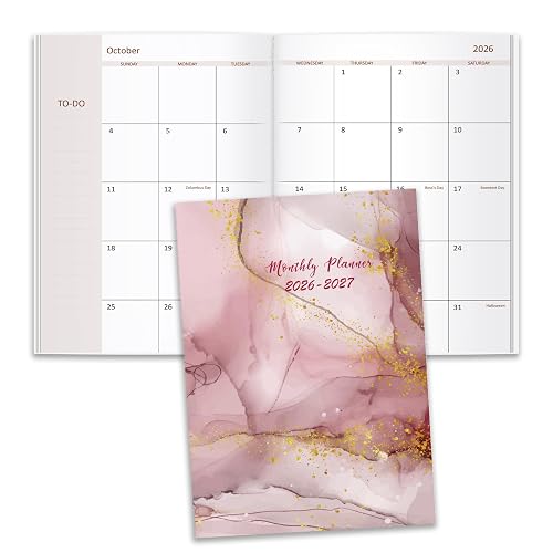 2026-2027 Monthly Planner - 15 Months Calendar from October 2026 - December 2027, Monthly Planner 2026-2027 Easy to Organize Your Daily Life, 7" x 10", Pink