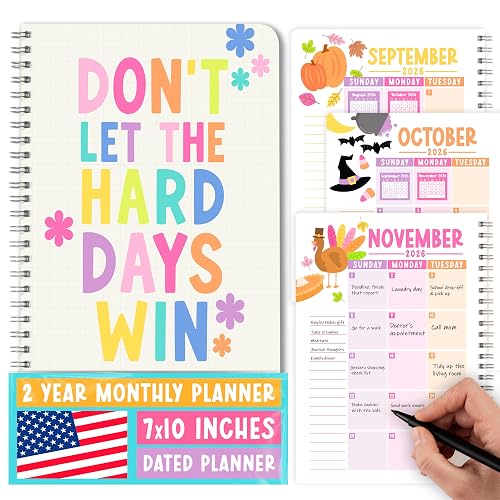 2026-2027 Monthly Planner Notebook - 2 Year Monthly Planner 2026-2027 | Month Calendar Planners from Jan 2026 to Dec 2027, 26-27 Academic Planners, Cute Planning Supplies for Home & Office