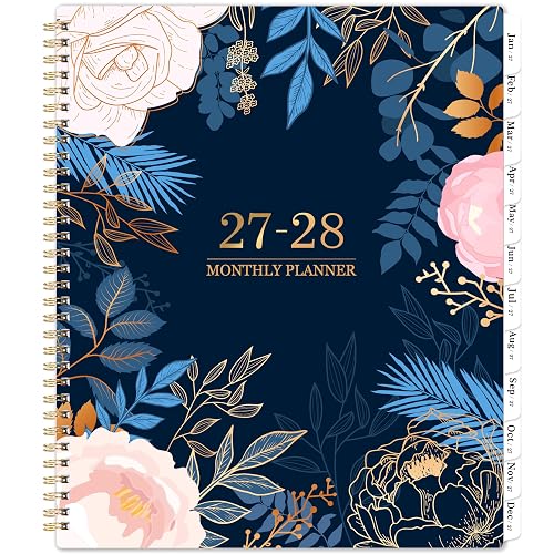2027-2028 Monthly Planner - 2 Year Monthly Planner/Calendar 2027-2028, Jan 2027 - Dec 2028, 11" x 9", 24 Monthly Planner with Tabs, Back Pocket, Holidays, Twin-Wire Binding, Note Pages