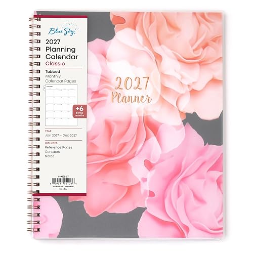 Blue Sky 2027 Monthly Planner Calendar, 8"x10", Joselyn | January 2027 - December 2027, Flexible Frosted Cover, Durable Twin Wire Binding, Laminated Tabs