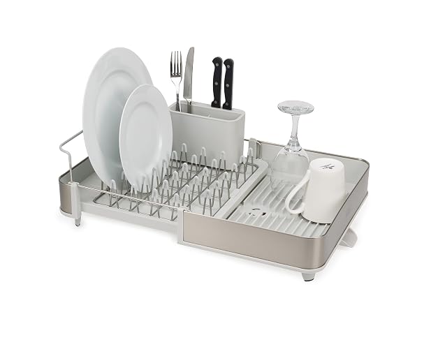 Joseph Joseph Extend Steel Expandable Dish Rack with Draining Spout