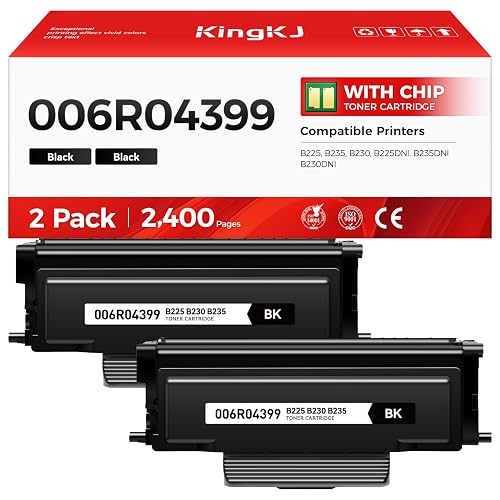 B230 B225 B235 Black Toner Cartridge 2-Pack with New chip Replacement for Xerox 006R04399 006r04400 High-Yield Toner Compatible with Xerox B225 B235 B230 B225DNI B235DNI B230DNI Printer Ink All-in-One