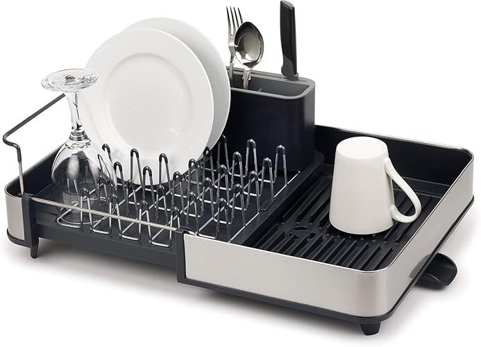 Joseph Joseph Extend Steel Expandable Dish Rack with Draining Spout