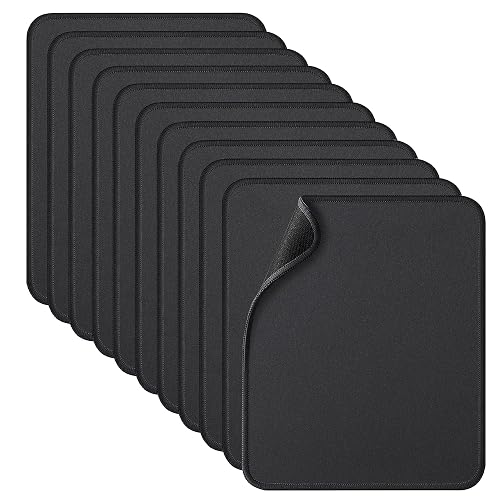 Zhithink 11 Pack Mouse Pad, 10.2''x8.2'' Computer Mousepad Bulk, Black | Reinforced Stitching Edge Mouse Pad for desk, Washable Non-slip Rubber Base, 0.12inch Thick Smooth Rracks Mousepad Pack