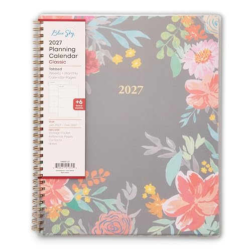 Blue Sky 2027 Weekly & Monthly Planner Calendar, 8.5"x11", Sophie | January 2027 - December 2027, Flexible Cover, Durable Twin Wire Binding, Laminated Tabs, Storage Pocket