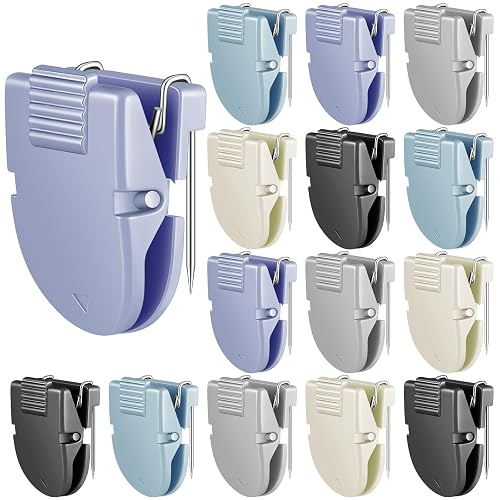 Feifeiya 15 Pcs Cubicle Clips for Fabric Panels,Blue | Office Partition Wall Clips, 40-sheet Capacity for Notes Photos Memos, Metal Spring, Fits Cubicle Fabric Accessories