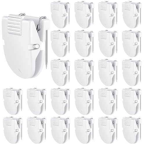 Feifeiya 25 Pcs Cubicle Clips for Fabric Panels,White | Office Partition Wall Clips, 40-sheet Capacity for Notes Photos Memos, Metal Spring, Fits Cubicle Fabric Accessories