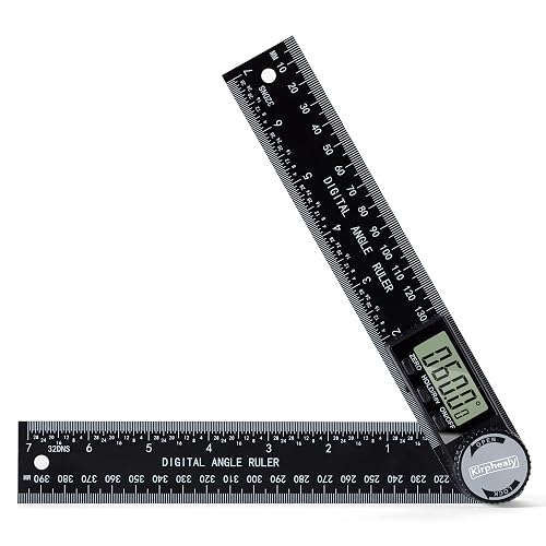Kirphealy Digital Angle Finder Protractor, 7-Inch/200 mm ABS Ruler | Large Digital Display, 0–360° Measuring Range, Angle Gauge,for Woodworking, Carpentry, Construction and DIY Home Projects