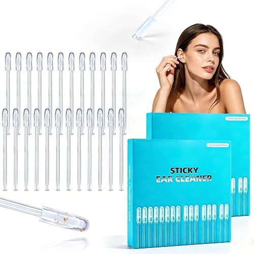 GETRIC 48PCS Sticky Ear Cleaning Stick, with Soft Spiral Head, Reusable | Resin Material, Adhesive Ear Wax Removal Tools, for Adults, Home Personal Care Hygiene Kit