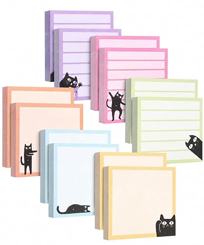 Mr. Pen- Black Cat Sticky Notes Set Bulk, 3" x 3", 12 Pads, 900 Sheets | Black Cat Sticky Notes, Memo Pads, Self-Stick Note Pad for Office, School, Home, Study & Organization