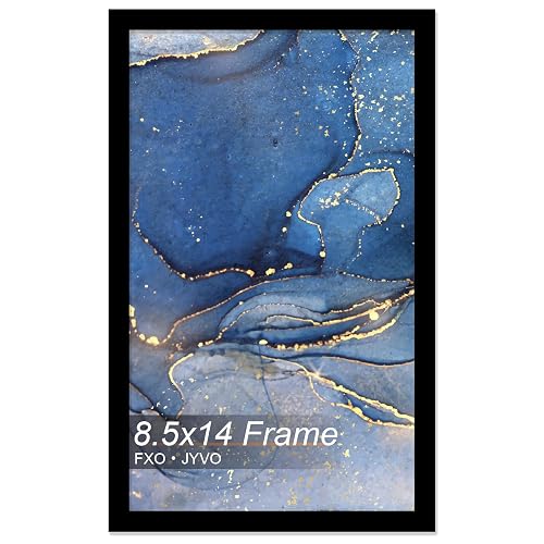 8.5x14 Picture Frame Set of 1 for Photo Poster Horizontally/Vertically | Black Light Weight and High Transparent 8.5 x 14 Frame for 8.5by14 Pciture Tabletop/Wall Mount(1 Packs|Black|8.5x14)