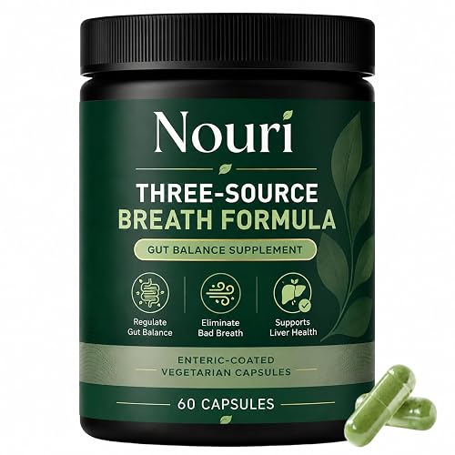 Zurith Nouri Three Source Breath Formula, Gut Balance Supplement with Digestive Enzymes & Plant Extracts, Support Fresh Breath, Gut Balance ＆ Liver Health
