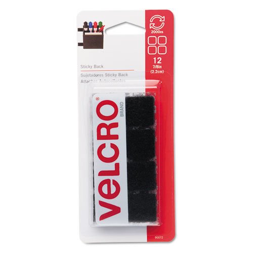 Sticky Back Squares, 7/8`` Size, Black VEK90072 .supply.from:wrigleys_business_products