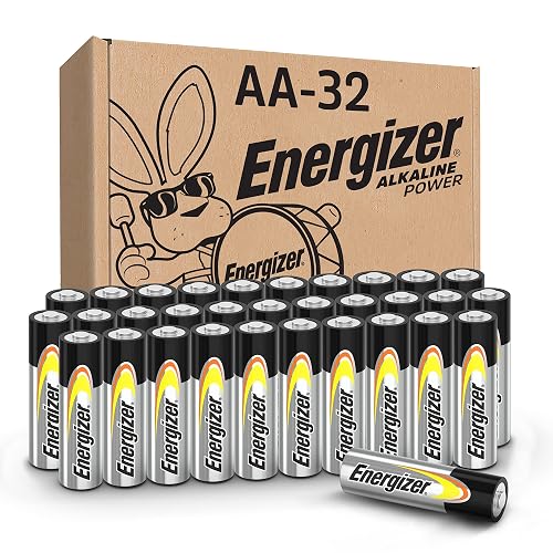 Energizer Alkaline Power AA Batteries (32 Pack), Double A Long-Lasting Alkaline Batteries, Pack of 16