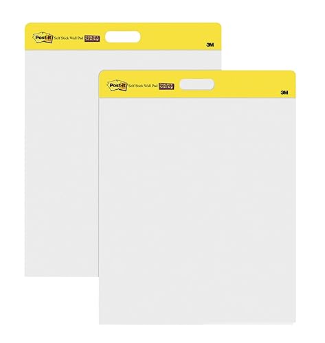 Post-it Easel Pad, 20 x 23 in, White, 2 Pack, Command Strips included | Premium Self Stick Flip Chart Paper, Anchor Chart, Office Supplies & School Supplies, Great for Teachers and Students