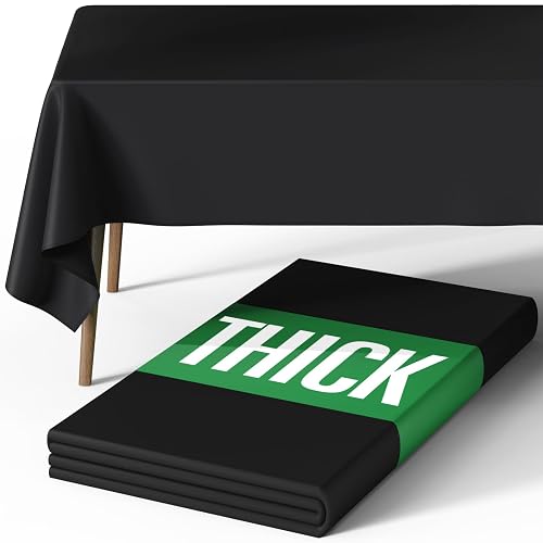 Pureegg Polyester Tablecloth 60" x 84" Reusable & Washable 1 Pack Black | Durable, RectangleTable Cloth , for Outdoor Party, Picnic, Wedding, Banquet, Birthday