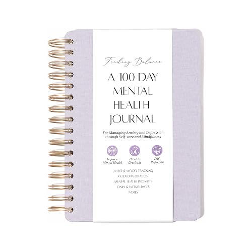 LIFTINSPIRE CO. FINDING BALANCE A 100-DAY Mental Health Journal – Daily Journal with Prompts for Mindfulness, Self-Care & Healing – Anxiety & Depression Relief