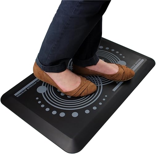 Floortex AFS-TEX 2000 Black Active Anti-Fatigue Comfort Mat 16" x 24" Compact (FC24161ABK)