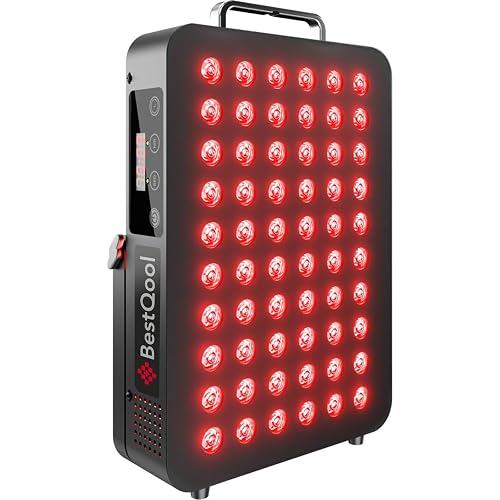 BestQool Red Light Therapy Panel, 660nm Red & 850nm Infrared Light, 105W | Elite-Grade Dual Chip Infrared Therapy, 3 Modes Red Light Therapy for Face and Body, Adjustable Stand for Home Use, BQ60