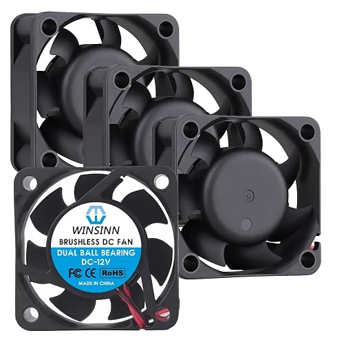 WINSINN 40mm 12V Fan - Dual Ball Bearing, 10000 RPM, Brushless 4015 Cooling Fan Ideal for Computer Cases & Electronics, 30cm Cable with XH2.54-2PIN, 40x15mm (4Pcs)