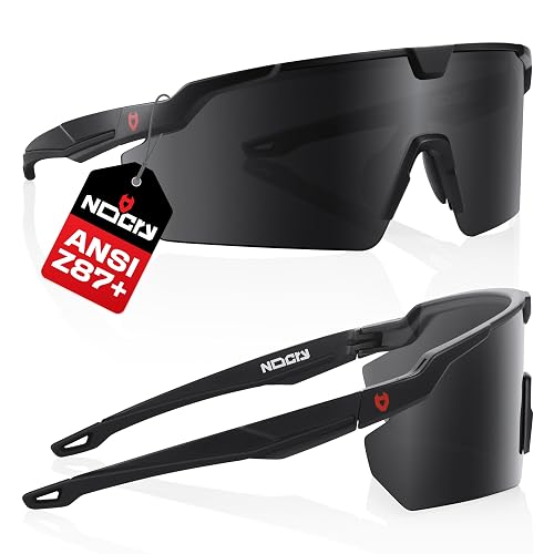 NoCry Anti-Fog Safety Sunglasses for Men and Women — Work Sunglasses | Wraparound Tinted Glasses, ANSI Z87, Anti-Fog & Anti-Scratch, UV380, Lightweight, Adjustable, Eye Protection for Construction