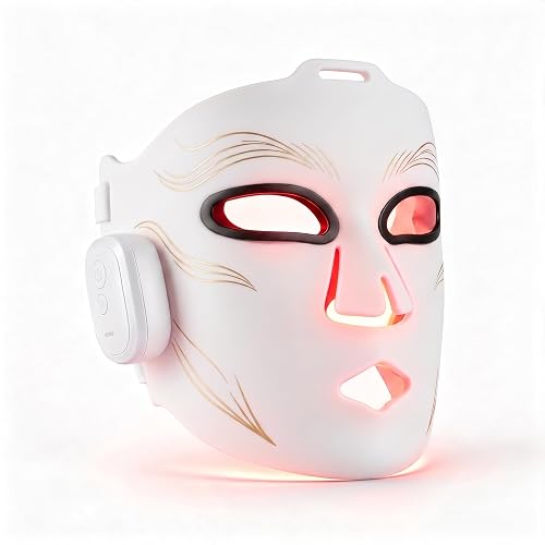 KwongBio Red Light Therapy Mask for Face,Wireless LED Skincare Device White | FDA 510(k) , For Wrinkles & Acne, Cordless, 336 LEDs, 850 Infrared , 225g, Portable, All Face Shapes, 4 Modes