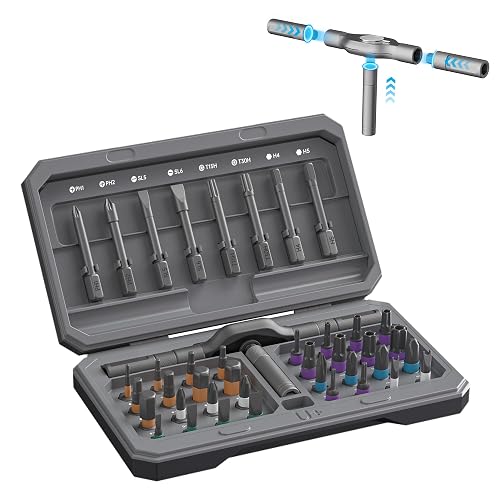 43-in-1 Ratchet Screwdriver Set: Magnetic Precision Screwdriver Set with Multiple S2 Steel Bits - Portable Repair Tool for Electronics Computer Bicycles Glasses Watch Furniture & Home DIY