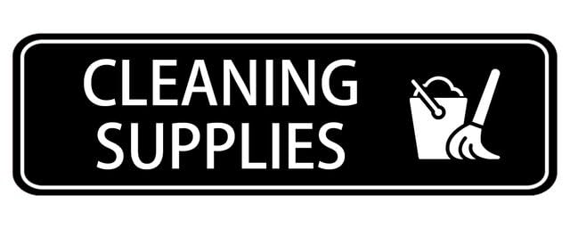 Janitorial Cleaning Supply Graphic Self Adhesive Acrylic Plaque 3×9 Inche Graphic Self Stick Plate For Office Home Sanitation Gear Storage Wall Marker