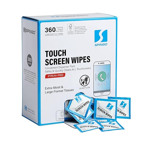 360 Count Screen Wipes, Screen Cleaner Wipes for Electronics, Touchscreens | Streak-Free & Scratch-Free Electronics wipes for Phone, Laptop, Computer, Monitor, Touchscreens, Care Screens, Eyeglasses.