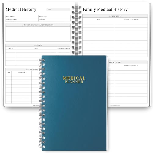 Comprehensive Medical Planner Logbook | Prescription Log Journal | Self Care Medical Journal | Track Symptoms, Medications, & Doctor Notes | Premium 120gsm Paper | Holistic Health Planner | A5 (Teal)