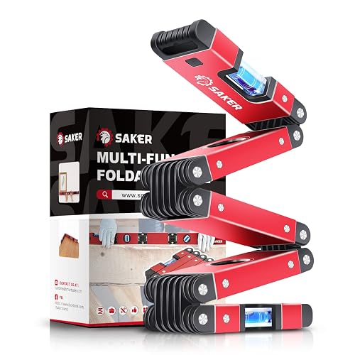 Saker Multi-function Foldable Level, 28-Inch Level Tool,Gift for Father Him Her,Multi-Angle Measurement Woodworking Tool,Precise Leveling In Any Position,Folding Level Tool To Save Your Time
