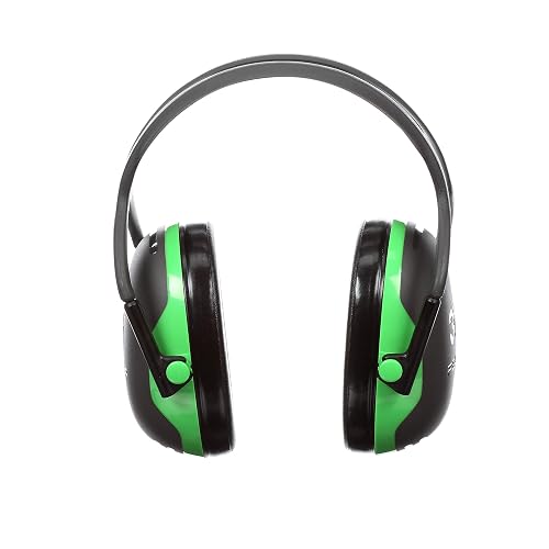 3M PELTOR Ear Muff Hearing Protection, Over-the-Head, X Series X1A, NRR 22 | Lightweight, 1 Pair, Construction, Manufacturing, Maintenance, Automotive, Woodworking, Green/Black