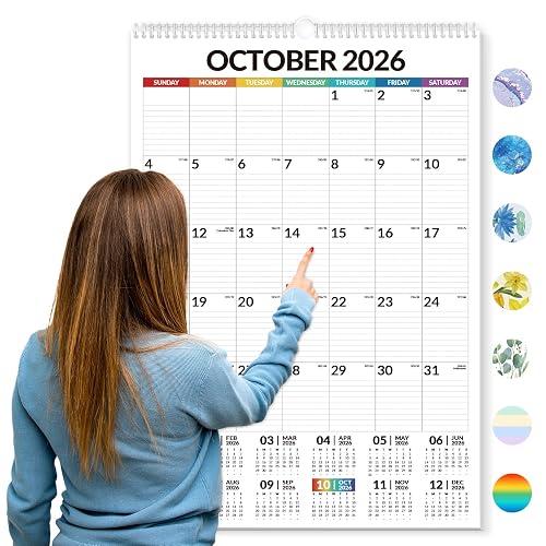 Forvencer 2027 Wall Calendar, Oct 2026 - Jun 2028, Extra Large 22"x15" | Big Numbers Bold Print, Twin-Wire Binding Hanging, Ample Writing Space for Seniors Home Office Organizing & Planning