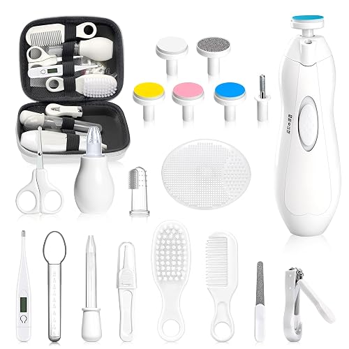 Baby Healthcare and Grooming Kit, Portable Baby Safety Care Set, Baby Essentials kit for Newborn (Grey White, 20 in 1)