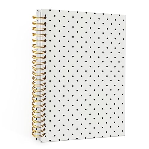 Xxseos Polka Dot Spiral Journal Notebook, Cute Polka Dot Gifts， A5 | Preppy Journal Gifts for Women Teen Girl, Cute Girly Aesthetic Office Supplies for Work Hardcover Notebook, 160 Lined Pages