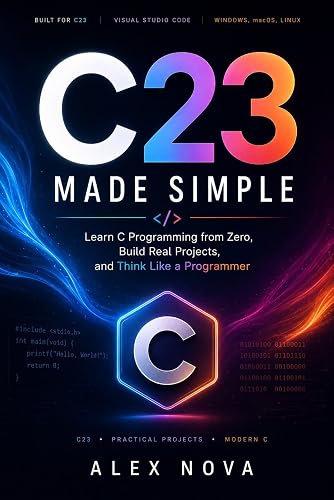 C23 Made Simple: C Programming for Beginners with C23, Hands-On Projects, Pointers, Memory, Debugging, and Modern Development with Visual Studio Code