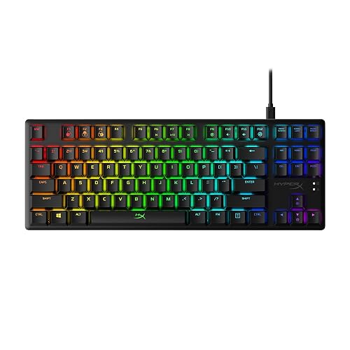 HyperX Alloy Origins Core - Tenkeyless Mechanical Gaming Keyboard, Software Controlled Light & Macro Customization, Compact Form Factor, RGB LED Backlit, Linear HyperX Red Switch,Black