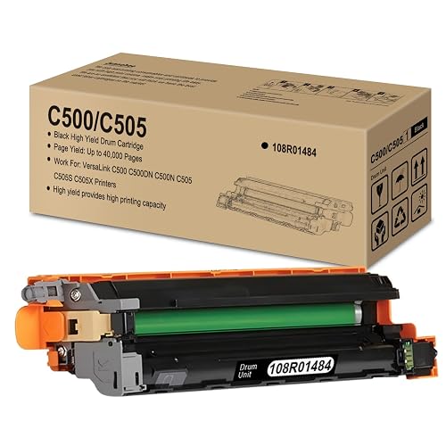 Versalink C500/C505 Drum Cartridge 108R01484 Drum Unit (1-Pack, Black) | Replacement for Xerox VersaLink C500DN C500N C505S C505X Printer,High Yield,Rich Black,Long-Lasting,Enduring,Easy to Install