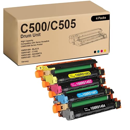 C500 C505 Drum Cartridges for 108R01484 108R01481 108R01482 108R01483 C500N | Compatible for Xerox VersaLink C500/C505 Drum Unit for Versalink C500 C505 C500N C500DT C500DN C505DN C505S C505XL (4-Pack)