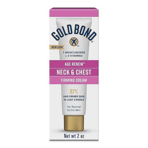 Gold Bond Age Renew Neck & Chest Firming Age Renew Cream, 2 oz | Firmer-looking skin, hyaluronic acid neck firming cream, improves elasticity and texture, dermatologist and clinically tested